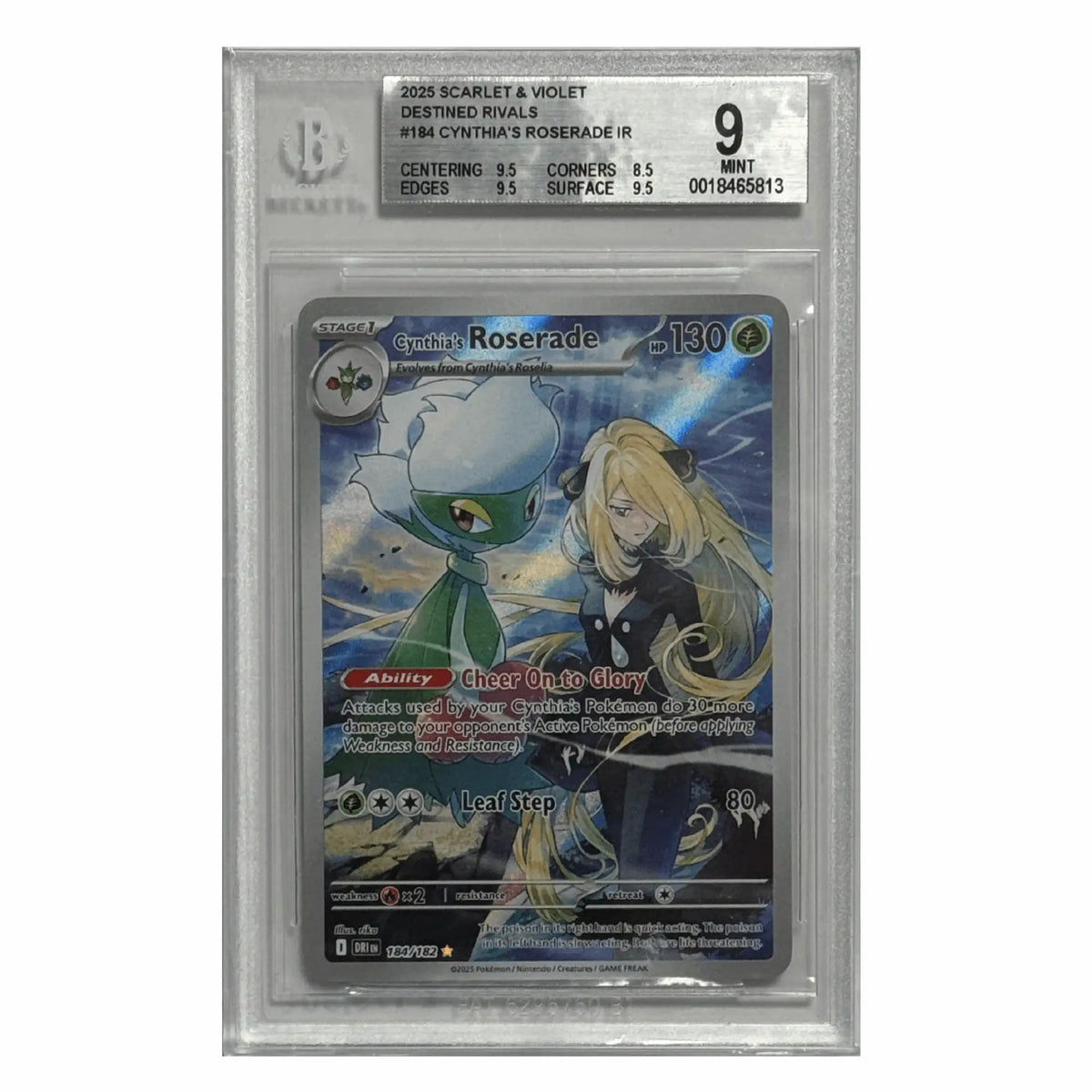 Pokémon - Cynthia’s Roserade IR #184 (Destined Rivals) – BGS 9 Mint