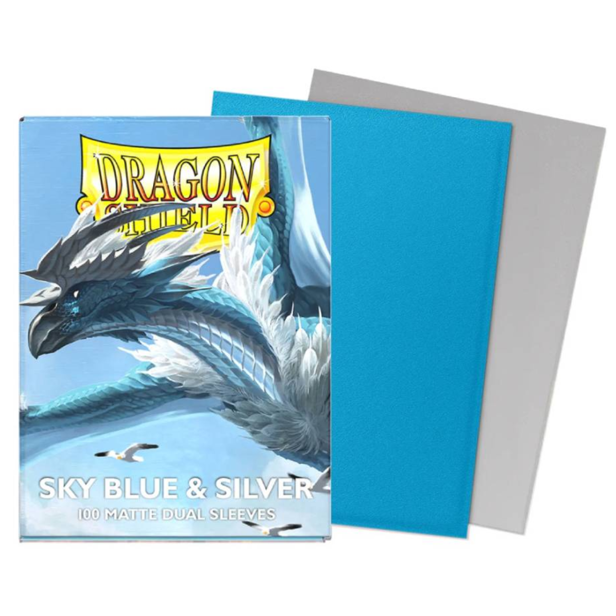 Dragon Shield Protège cartes – Dual Matte Bleu ciel & Argent (100 pièces)