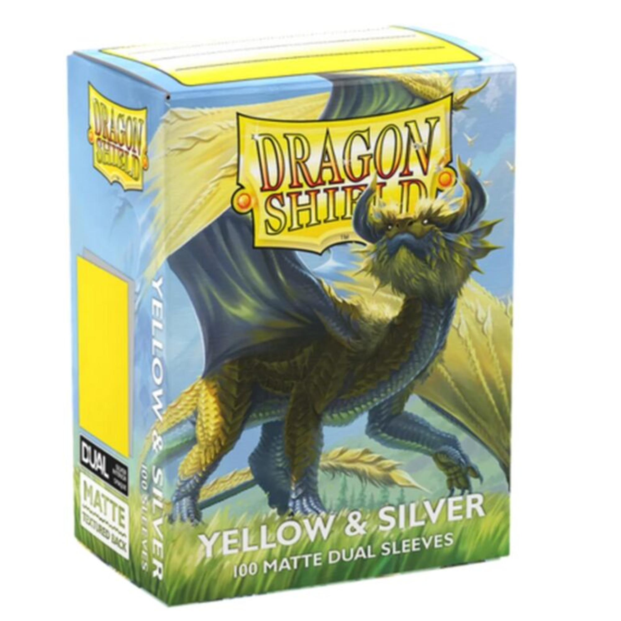 Dragon Shield Protège cartes – Dual Matte Jaune & Argent (100 pièces)