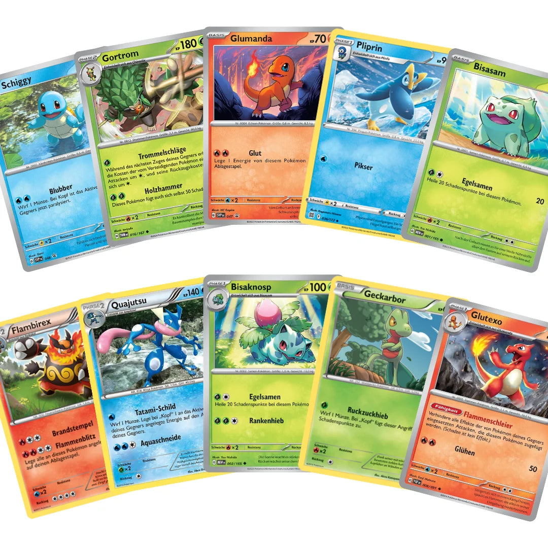 Pokémon Set de cartes Allemand – 20 cartes Pokémon de départ & Mega-Entwicklung – Assemblage aléatoire