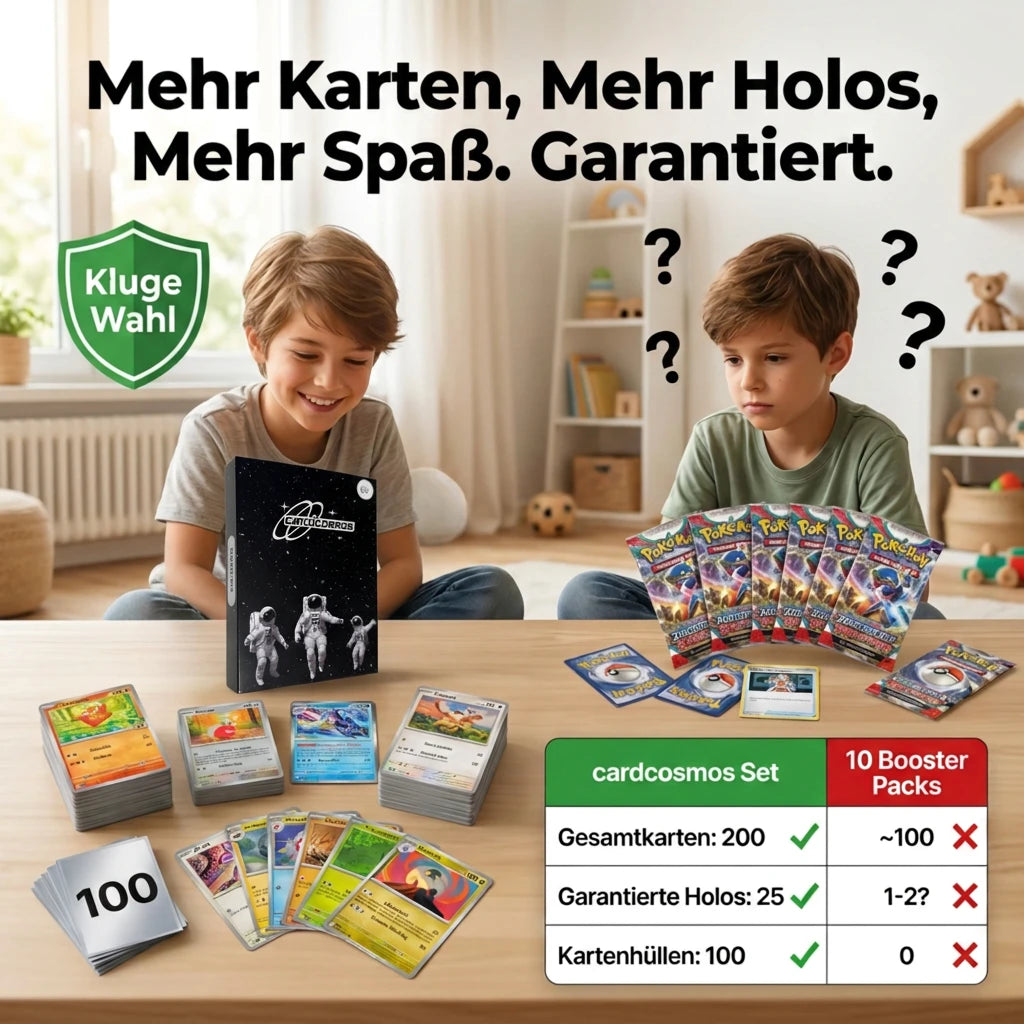 Set de cartes Pokémon Anglais – 200 cartes dont 25 Holo + 100 Protège cartes
