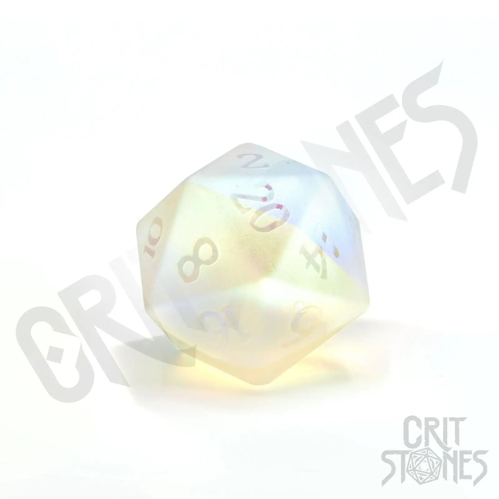 Glassstaff - Prismatic Frost Glass RPG Dice Set - CritStones Dice