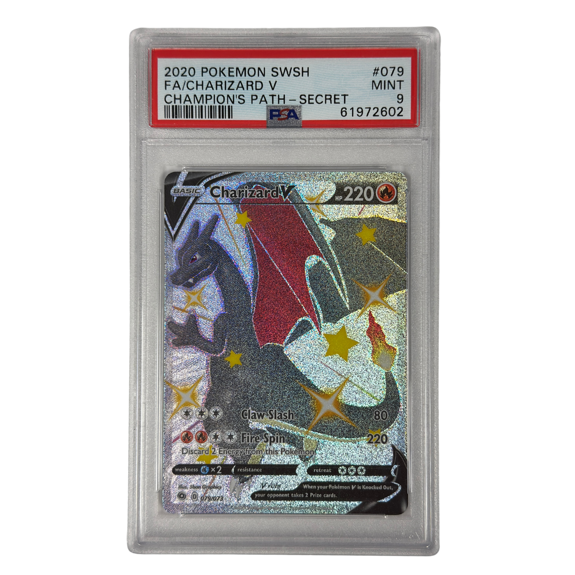 Pokémon - Charizard V Rare secrète #079/073 (Champion’s Path) – PSA 9 Mint