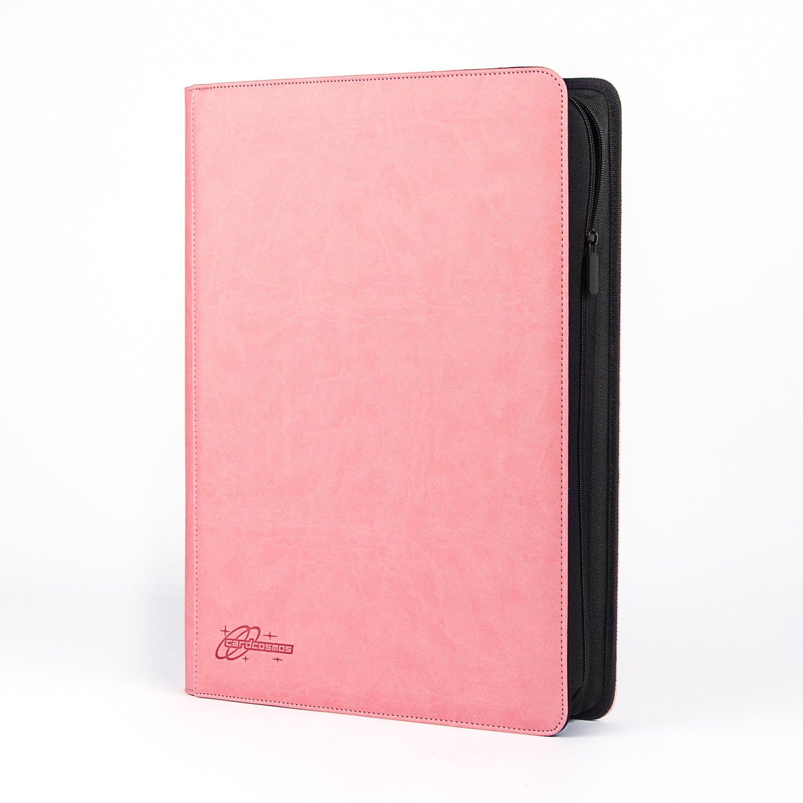 cardcosmos - Classeur premium en cuir XXL 16 pochettes zippé - Rose