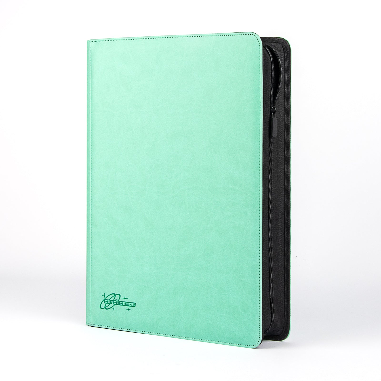 cardcosmos - Classeur premium en cuir XXL 16 pochettes zippé - Mint