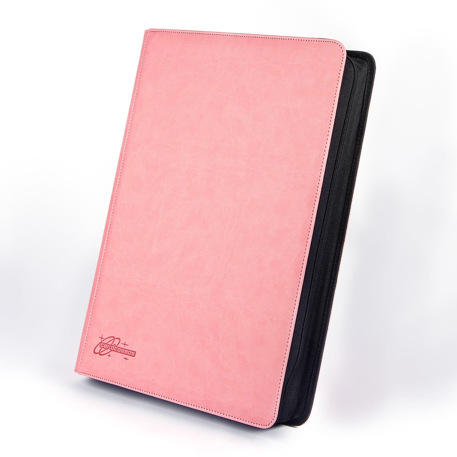cardcosmos - Classeur premium en cuir XXL 16 pochettes zippé - Rose