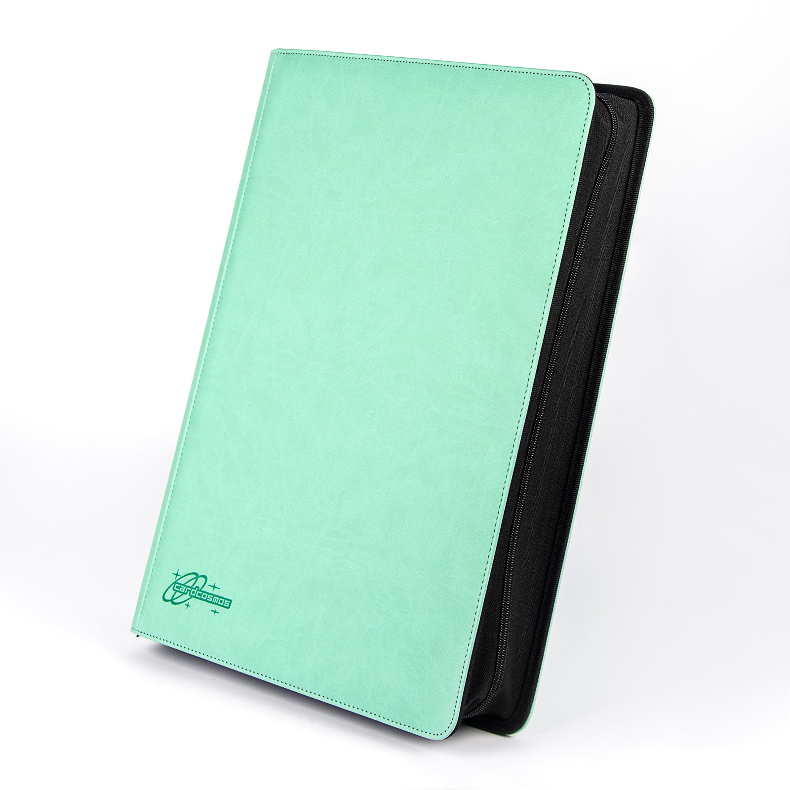 cardcosmos - Classeur premium en cuir XXL 16 pochettes zippé - Mint