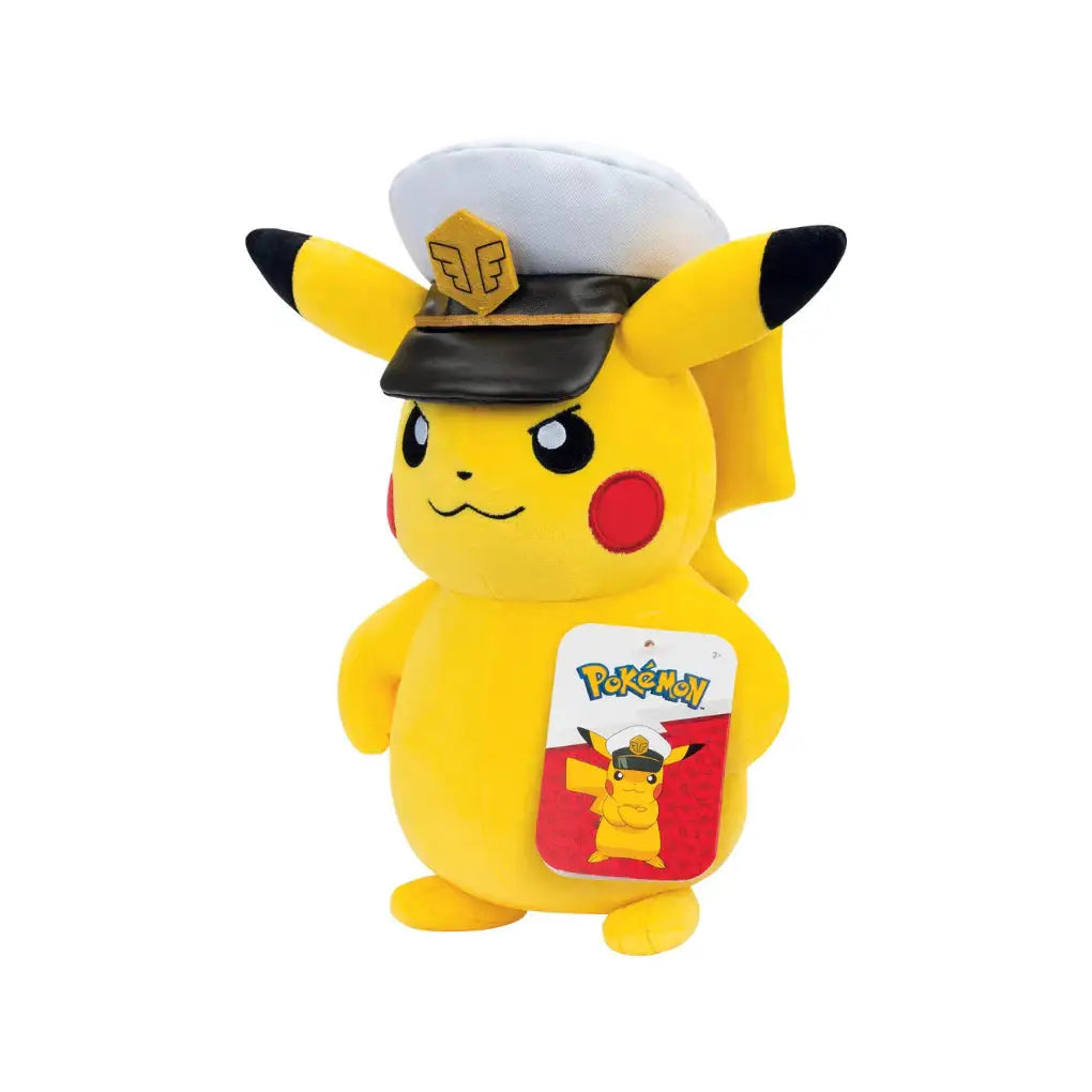 Pokémon – Captain Pikachu Plüsch 20 cm (Jazwares)