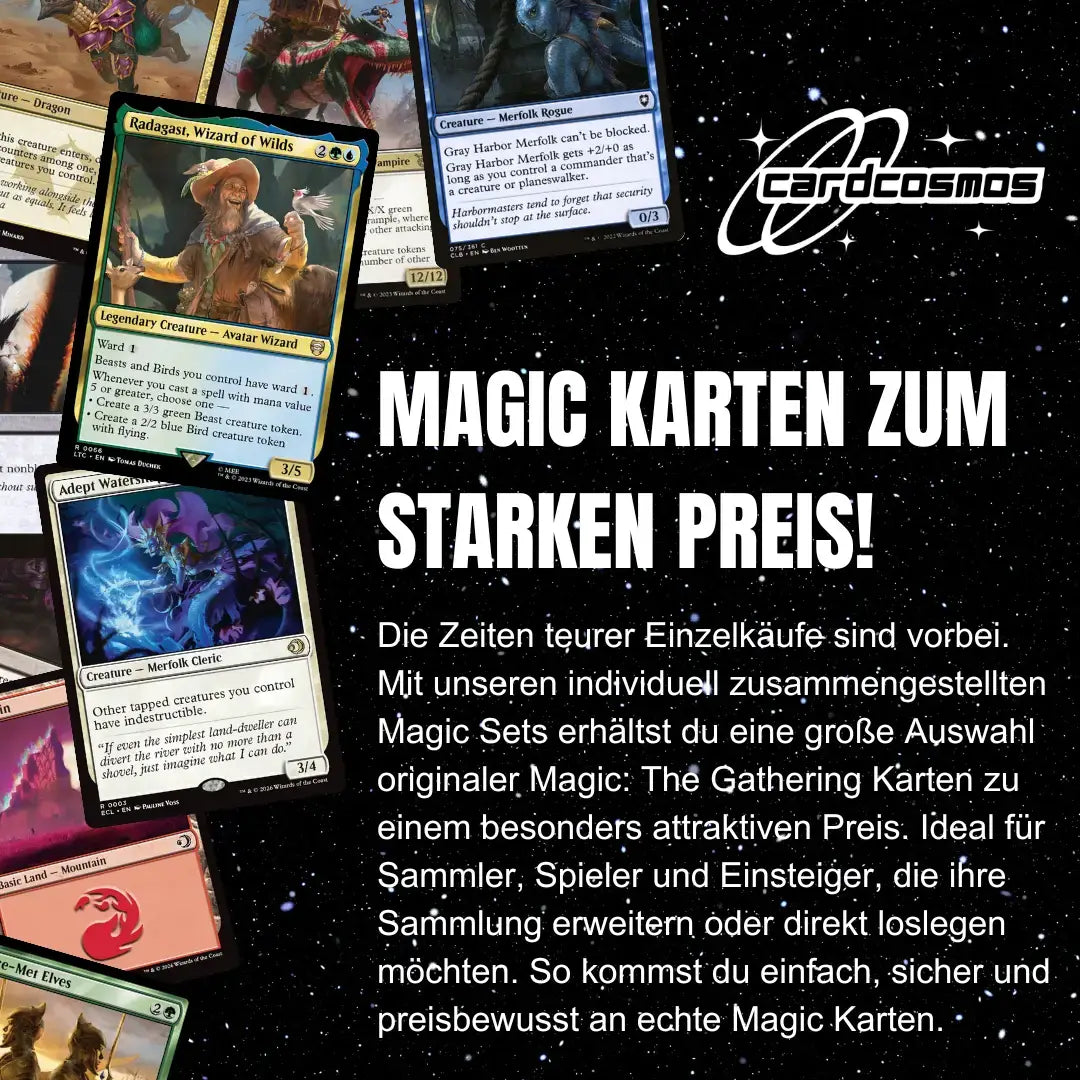 Magic: The Gathering Set de cartes Anglais – 50 cartes incl. 4 Rares & 1 Foil + 100 Protège cartes