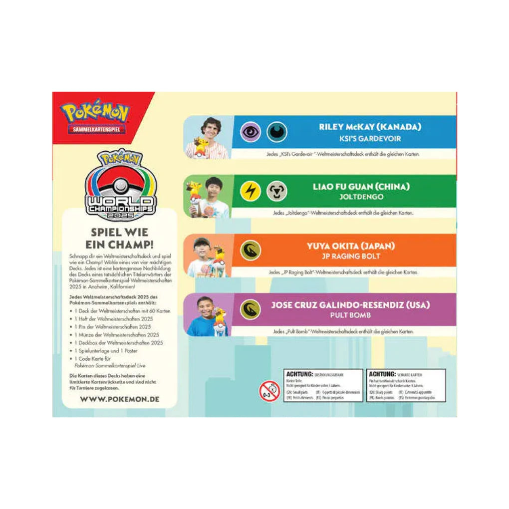 Pokémon - Weltmeisterschaftsdeck Display 2025 - DE