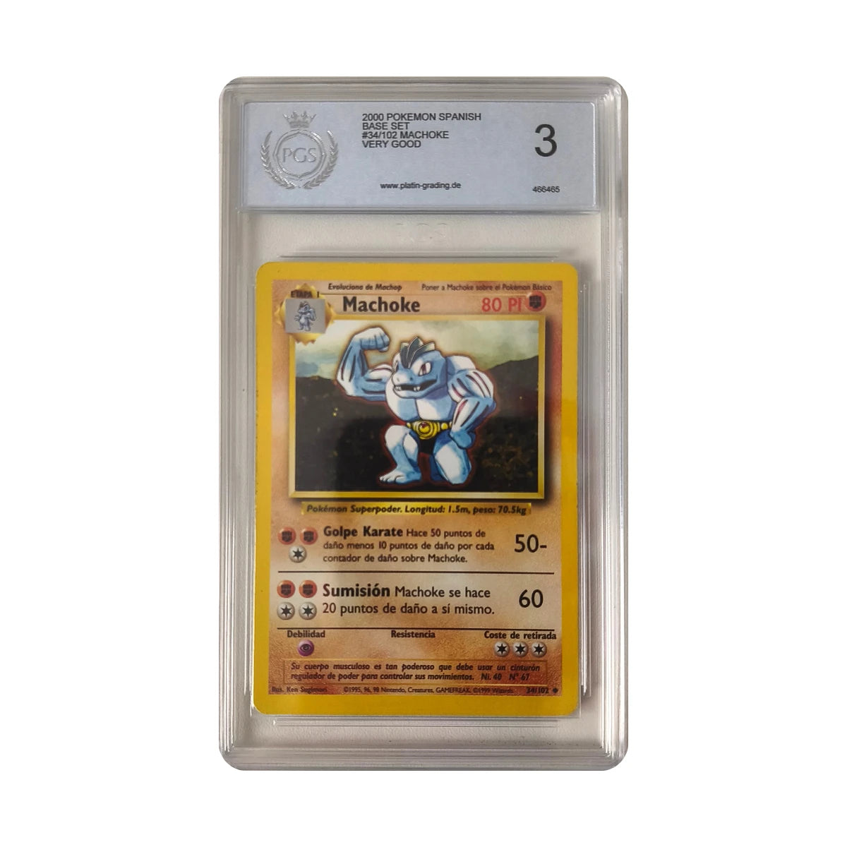 Pokémon - Machoke 34/102 (Basis Set) – PGS 3 Very Good