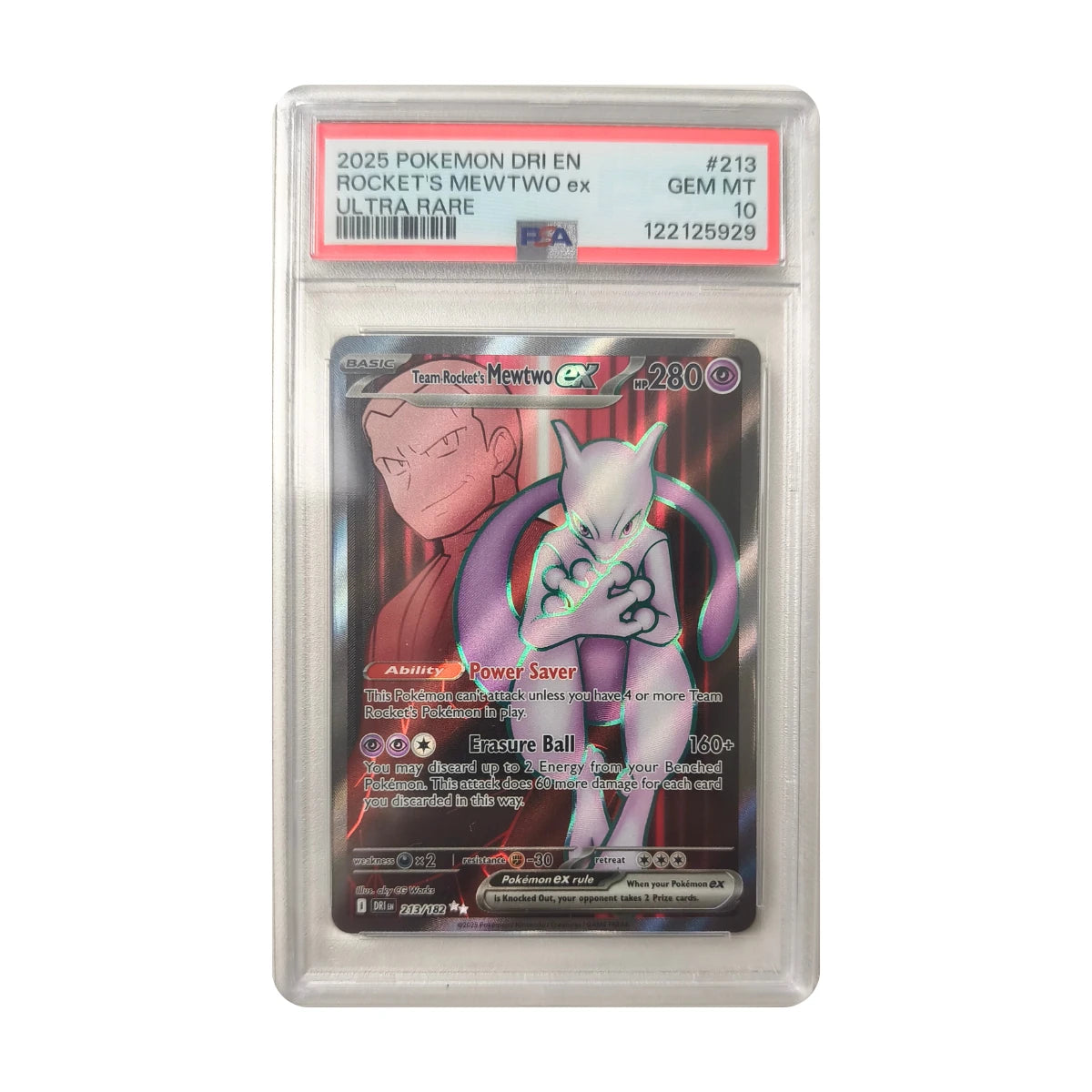 Pokémon - Team Rocket's Mewtwo ex #213/182 (Destined Rivals) – PSA 10 Gem Mint