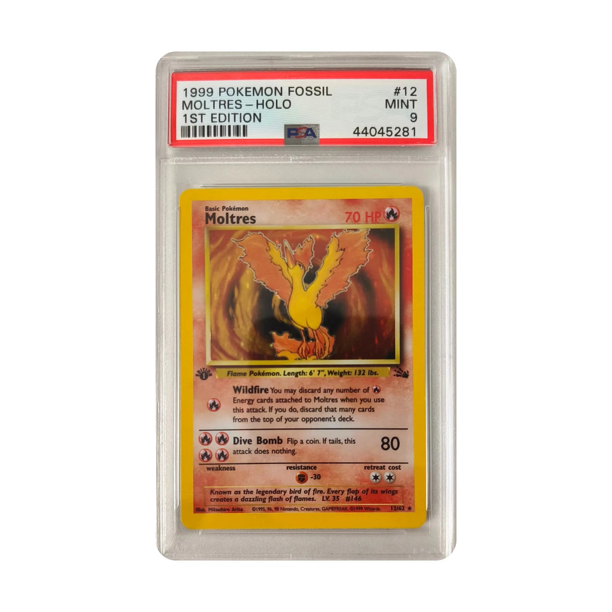 Pokémon - Moltres #12 (Fossil 1st Edition) – PSA 9 Mint