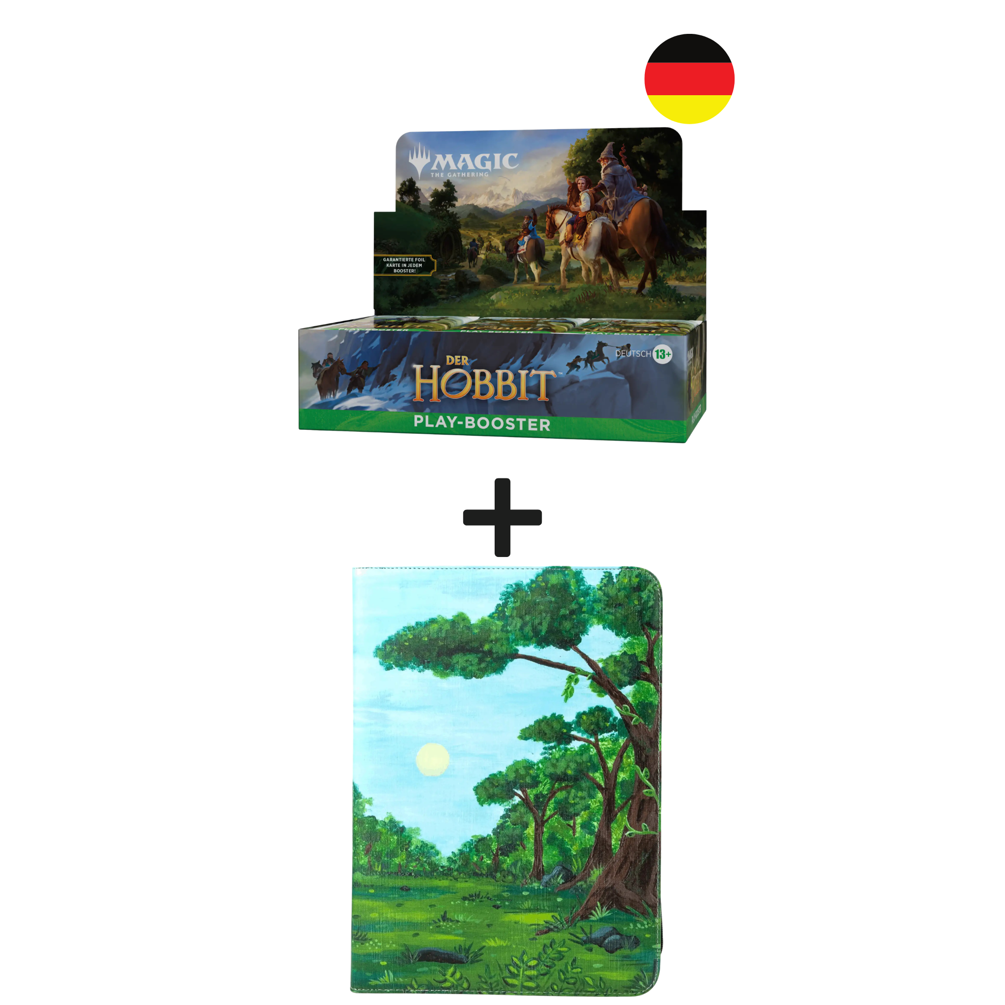 MTG The Hobbit Boîte de boosters de jeu Allemand + Classeur zippé Forêt Bundle