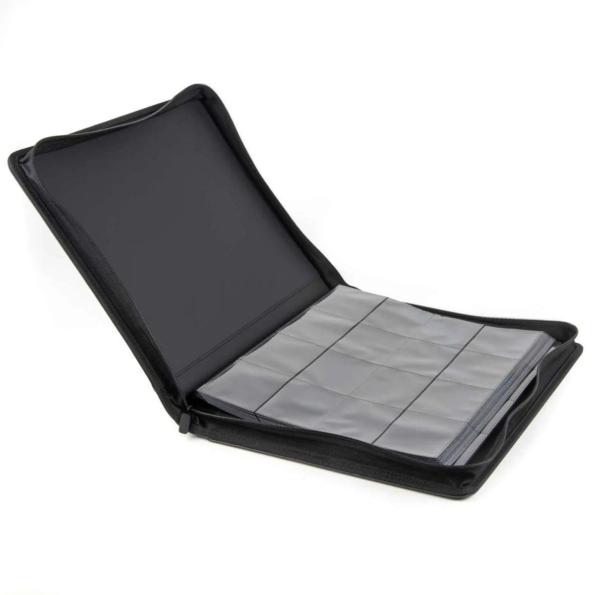 cardcosmos - 16 Pocket Zip Premium XXL Leather Binder - Schwarz