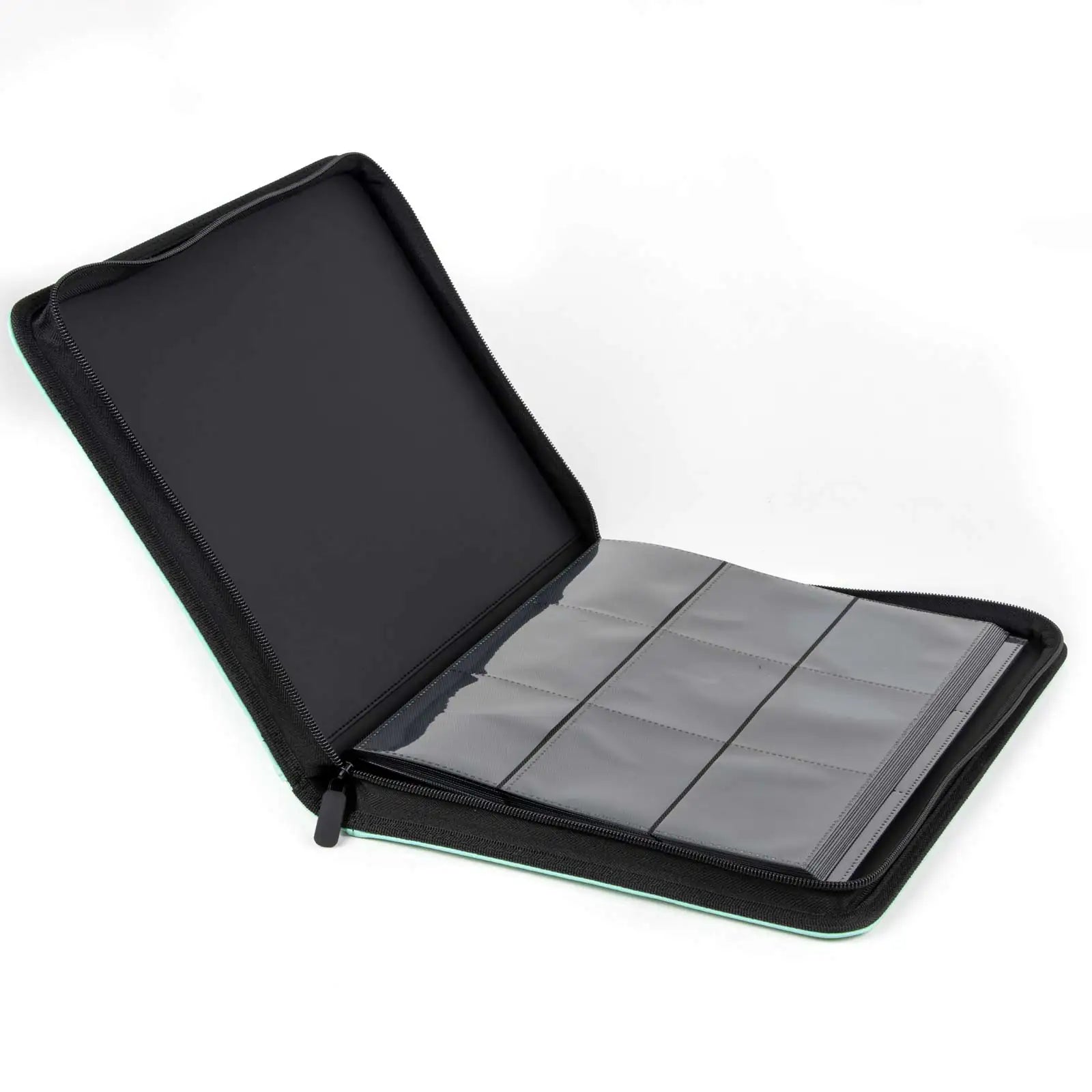 cardcosmos - 9 Pocket Zip Premium Leather Binder - Mintgrün