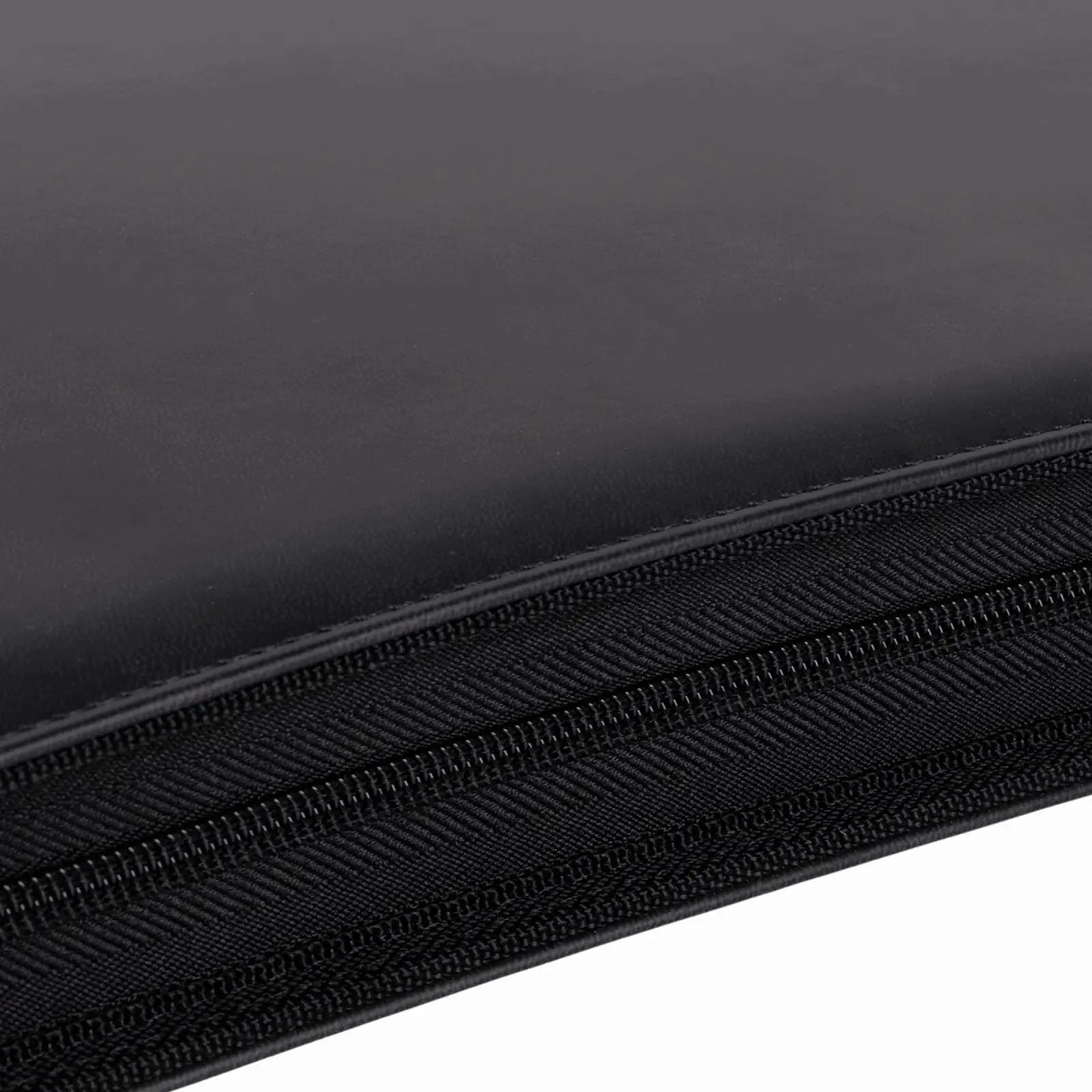 cardcosmos - 9 Pocket Zip Premium Leather Binder - Schwarz/Schwarz